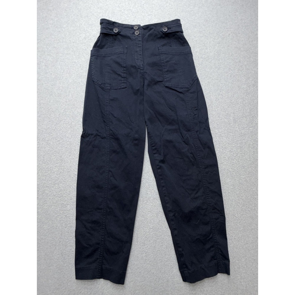 Maeve‎ Pants Womens 6 Navy Blue Chino Straight Leg High Rise Adjustable Waist